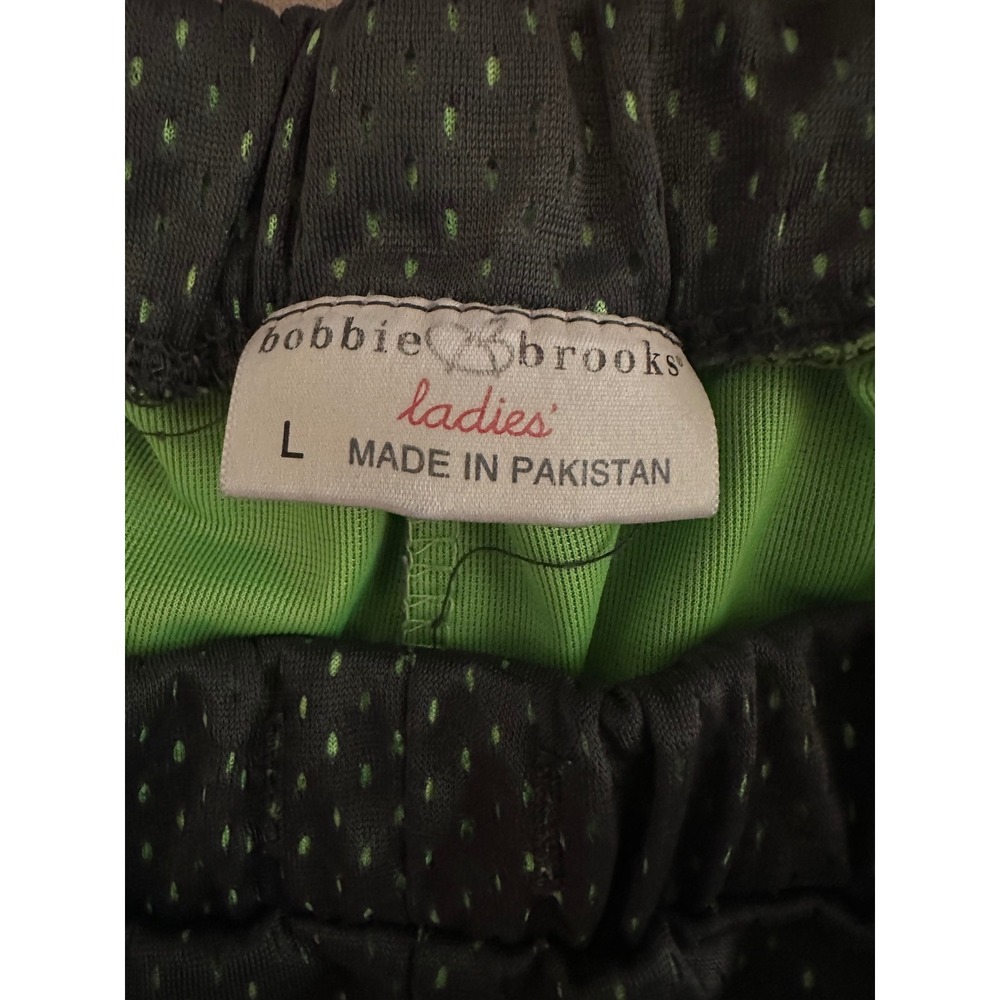Bobbie Brooks Womens Athletic Mesh Running Workout Shorts Green Neon Trim Size L - Picture 3 of 3